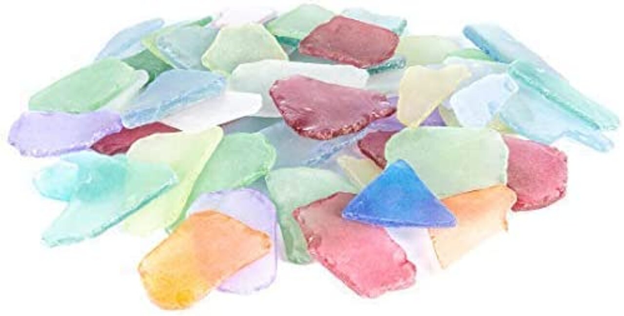 Sea Glass Large Assorted Colored Sea Glass 1.5"-3" - 11 Ounces Large Sea Glass Pieces